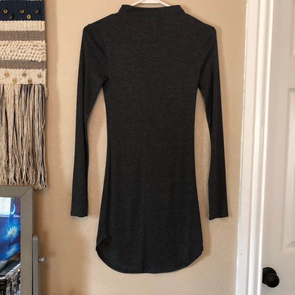 Charcoal Grey Body Con Dress
